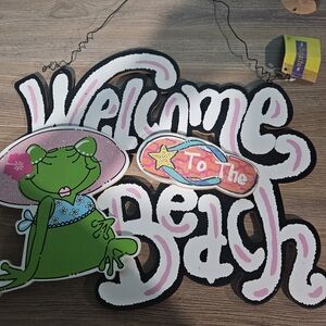 Colorful Beach Welcome Sign